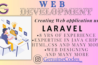 create a web application using laravel ,php and codeigniter