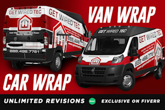 design professional vehicle wrap, car van and food truck wrap design