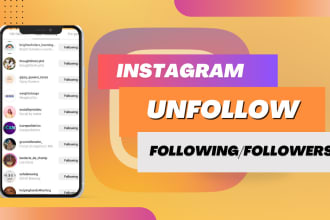 unfollow instagram followings and remove bots and fake followers