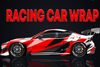 design a modern rally car, racing car, sports and vehicle wrap design