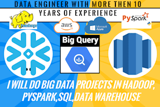 big data projects in hadoop, pyspark,sql,data warehouse