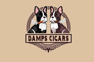 create retro vintage logo with hand drawn illustration