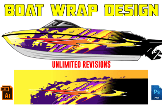 create professional boat wrap design vehicle wrap car wrap truck wrap bike wrap