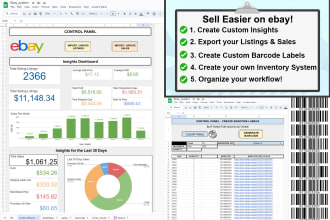 create custom google sheet systems for ebay inventory