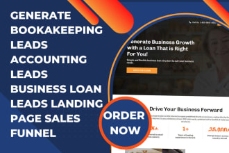 generate bookkeeping leads accounting leads business loan leads landing page