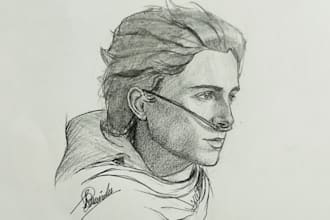 draw a one day pencil sketch portrait from a image