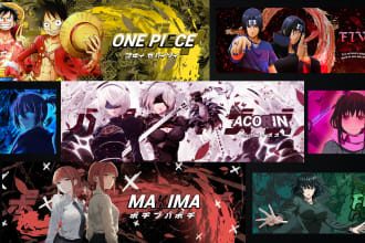 design you anime discord header or banner and pfp