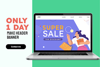 design header, slider or banner for website, app