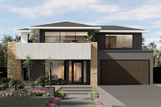 create exterior design and realistic render