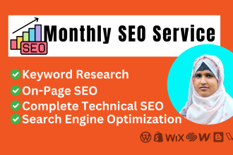 monthly SEO service wordpress shopify wix for google ranking