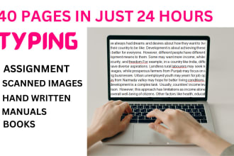 be your typist  30 pages in 24 hrs