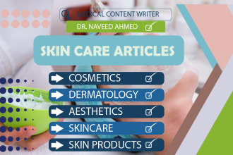 write derma, cosmetics, aesthetics, and skincare article as a doctor