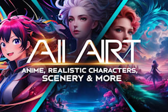 create ai art anime, realistic, character design, illustration, scenery
