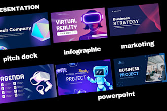 design powerpoint presentation infographic, marketing and pitch deck