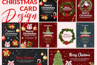 create beautiful christmas card , party flyers, banner and invitation card