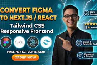 convert figma to nextjs react tailwind website