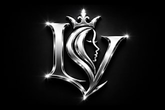 design realistic silver metallic logo for your business