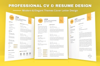 make resume design or tech CV maker and modern cover letter
