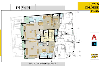 draft,convert pdf, sketch to architectural autocad drawing,2d floor plan in 24h