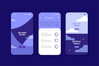 design splash screen and onboarding screens for mobile app