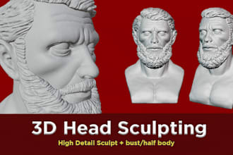 make 3d face, head sculpting for 3d print