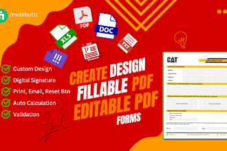create fillable PDF form or design fillable PDF forms