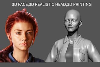 3d face 3d metahuman 3d mask 3d realistic head for 3d printing