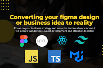 convert figma design to next js or react with tailwind CSS