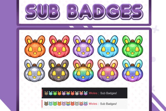 send you premade pumpkin bunny sub badges