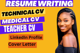 write technical, engineering, tech resume, medical, software developer cv