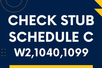 make paystub, schedule c, w2, w3, 1099, 1040 tax forms
