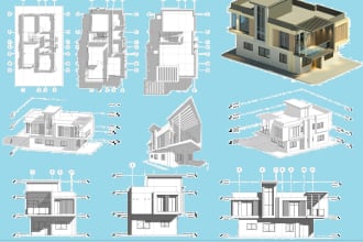create 2d or 3d architectural floor plans, elevations and 3d renderings in revit