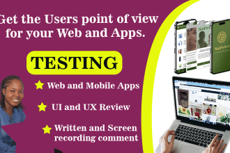 test your website and apps usability, functionality, n more