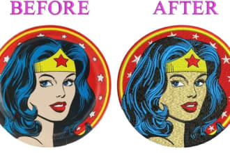 digitize logo into embroidery dst pes emb jef in 1 hour