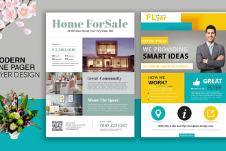 design flat flyer, advertising, one pager, one sheet and sale sheet