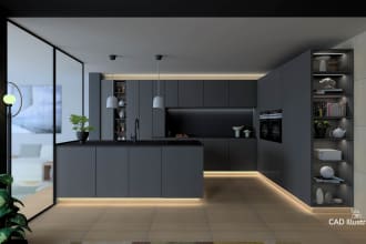 design your dream kitchen, bathroom and bedroom furniture with realistic renders