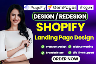 build shopify one product store, product landing page by pagefly,gempages,shogun