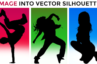design a silhouette logo and turn your image into  silhouette