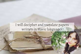decipher and translate handwritten slavic texts