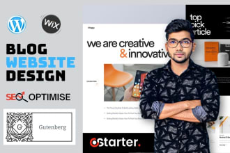 build responsive blog site with wordpress, gutenberg and wix