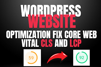do wordpress website speed optimization, fix core web vitals