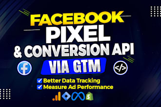 set up your facebook pixel, conversion API, GTM, ga4 and server side tracking