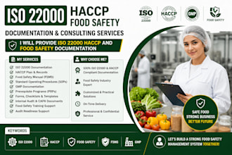 provide iso 22000 haccp and food safety documentation