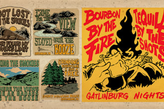 do a vintage retro hand drawn logo or illustration for you
