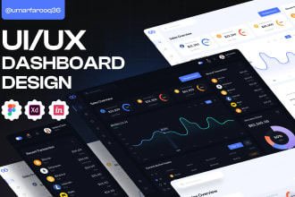 design awesome ui ux for dashboard, web app, saas and admin panel