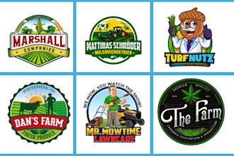 make lawncare landscape garden mowing farm irrigation agriculture logo