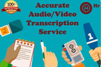 transcribe audio to text or do video transcription in 24 hrs