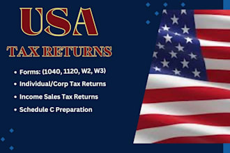 prepare US tax returns personal and business llc 1040 , 1120 , 1065
