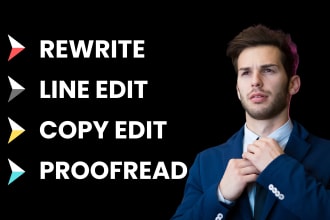 copyedit, rewrite, paraphrase, line edit your content, essay, article or ebook
