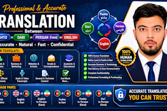 do accurate translation between pashto, persian, dari and english